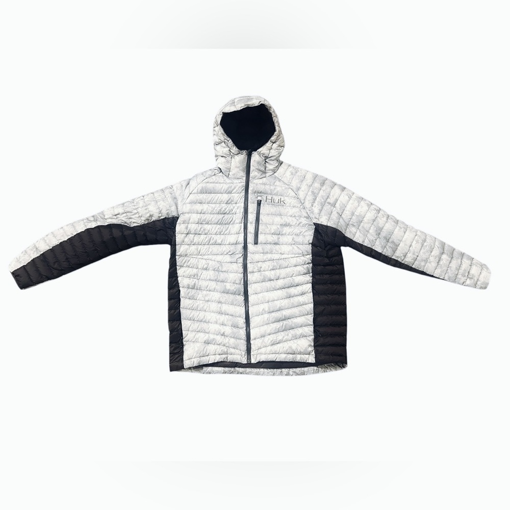 White and Gray Men’s Huk Insulated Puffer Jacket